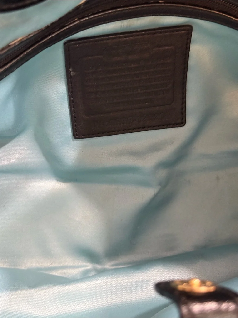Coach Ergo Black Leather Satchel with Floral Bow Accent . Only callout on strap